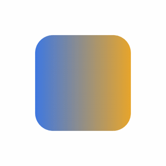 A rounded square filled with a blue-to-amber linear gradient whose direction sweeps around.