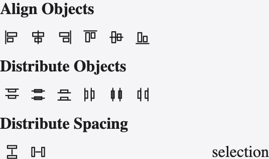 The Align panel with rows of align, distribute and spacing buttons.